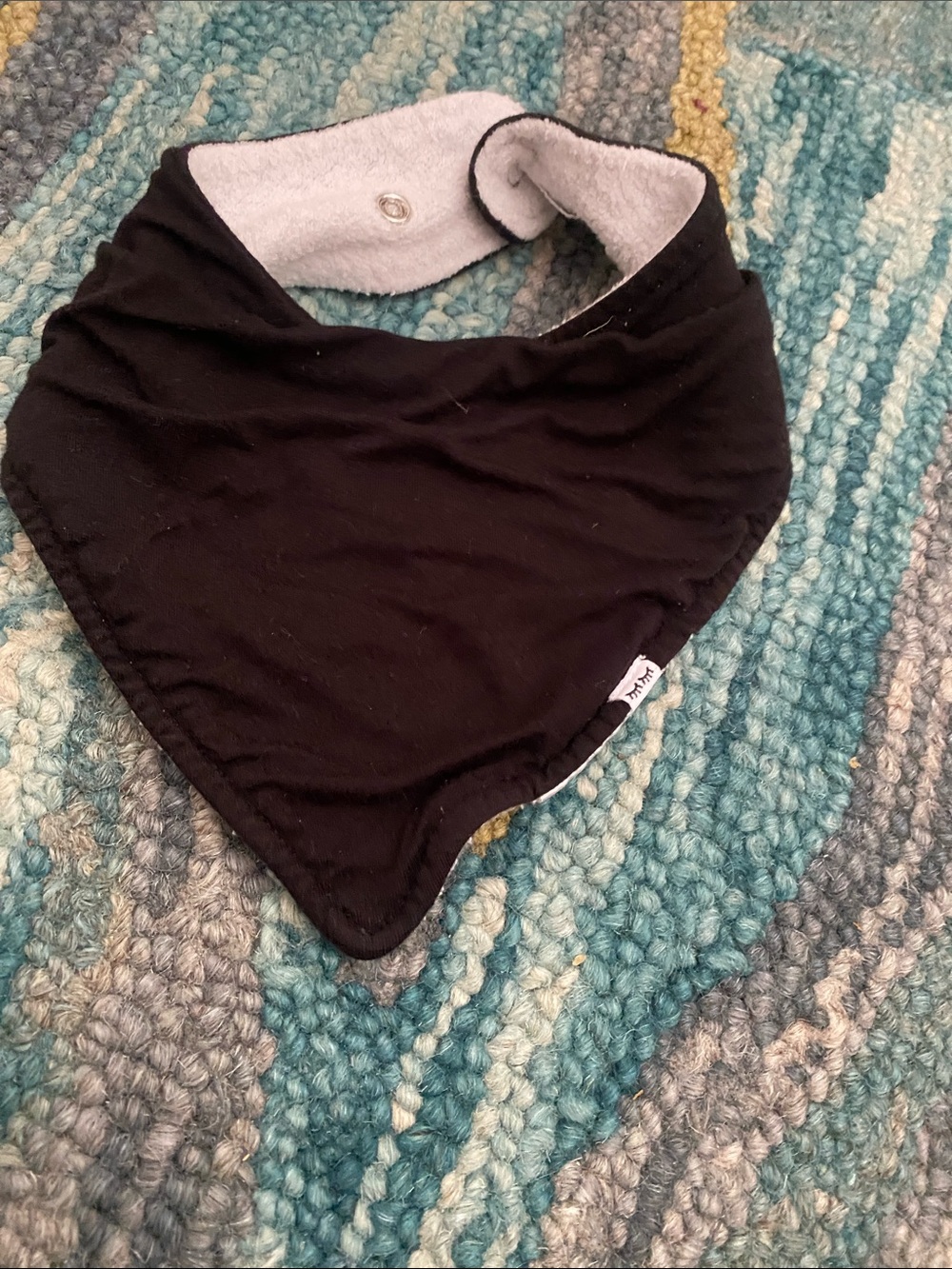 Little sleepies black Bandana Bib - Soft Liner